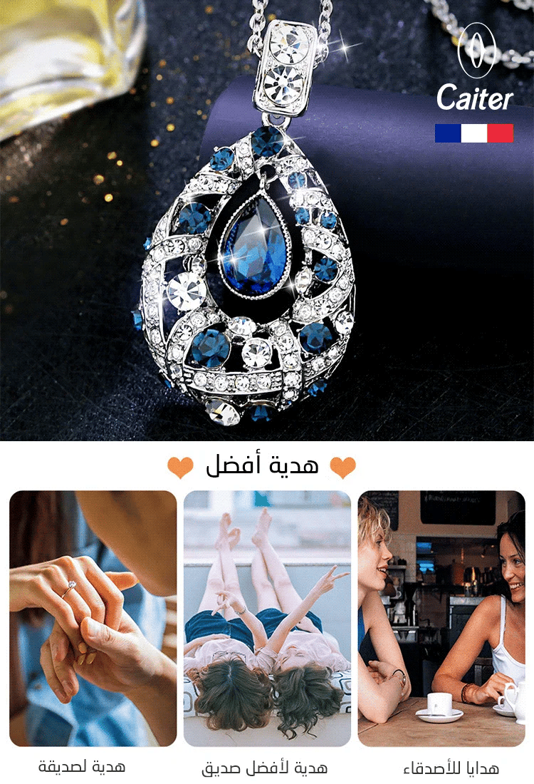 Diamond water drop shaped pendant