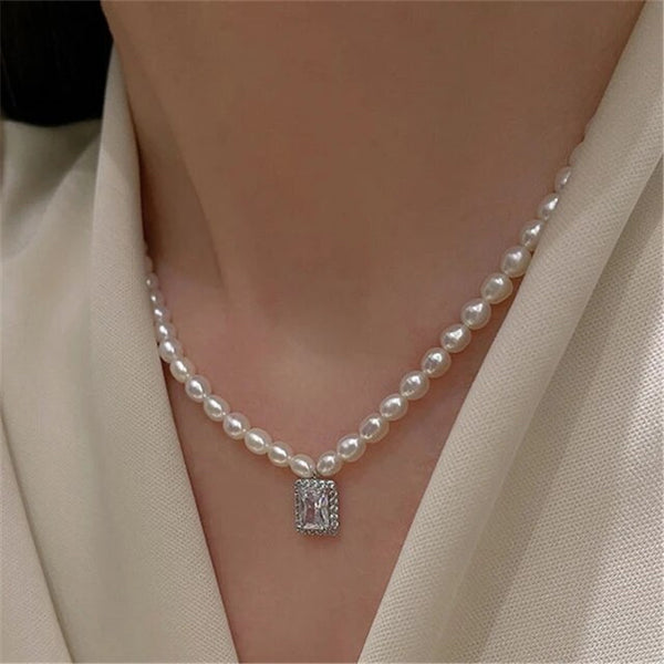 Perla - Natural Pearl Necklace & Pure Silver Chain (Hallmarked)