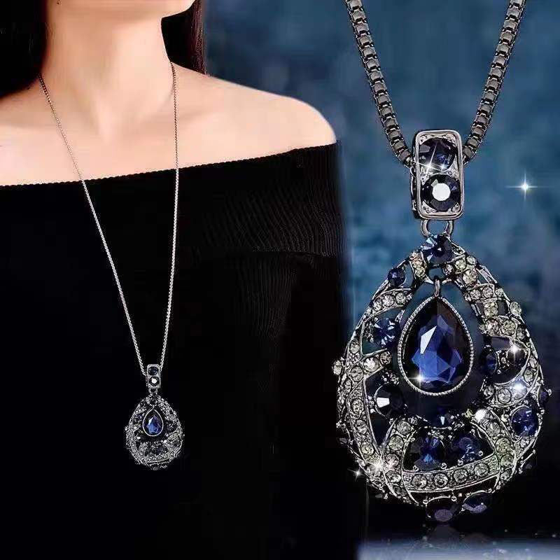 Diamond water drop shaped pendant